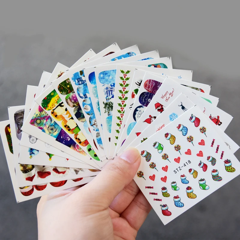 

12/16 листов/набор, Водные Наклейки для ногтей