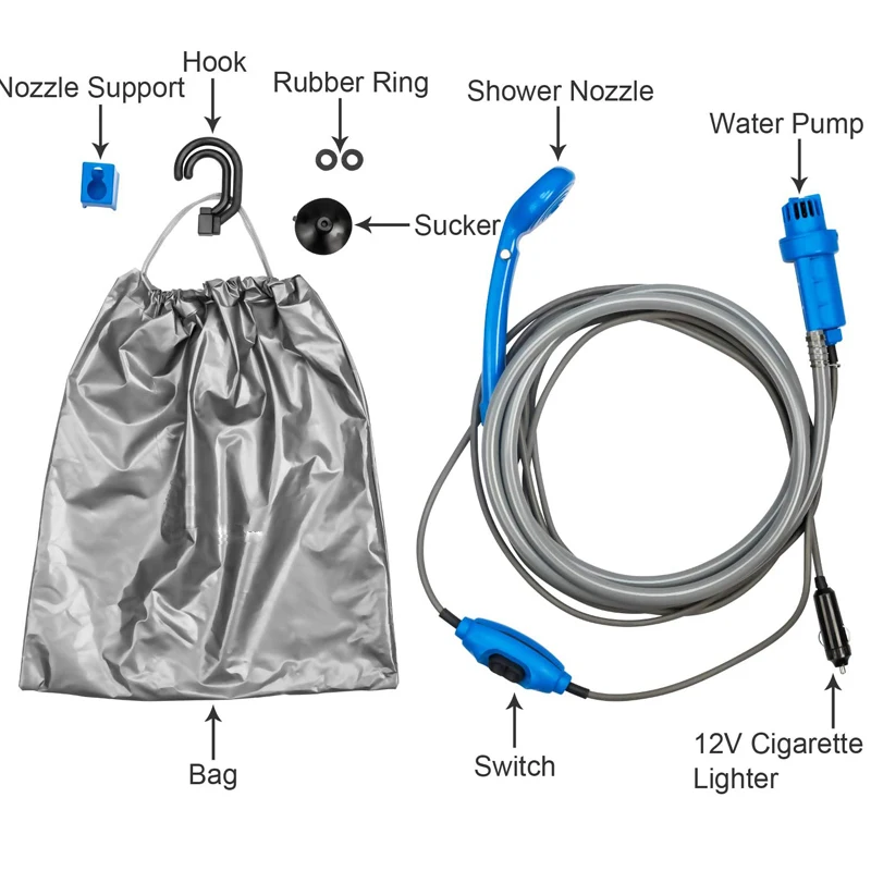 12 В аксессуары для фургона домов на колесах душевой набор ручная портативная