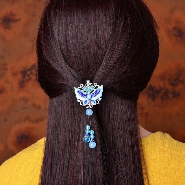 Древний костюм Hanfu медно-цинковый сплав веерообразные заколки для волос милая