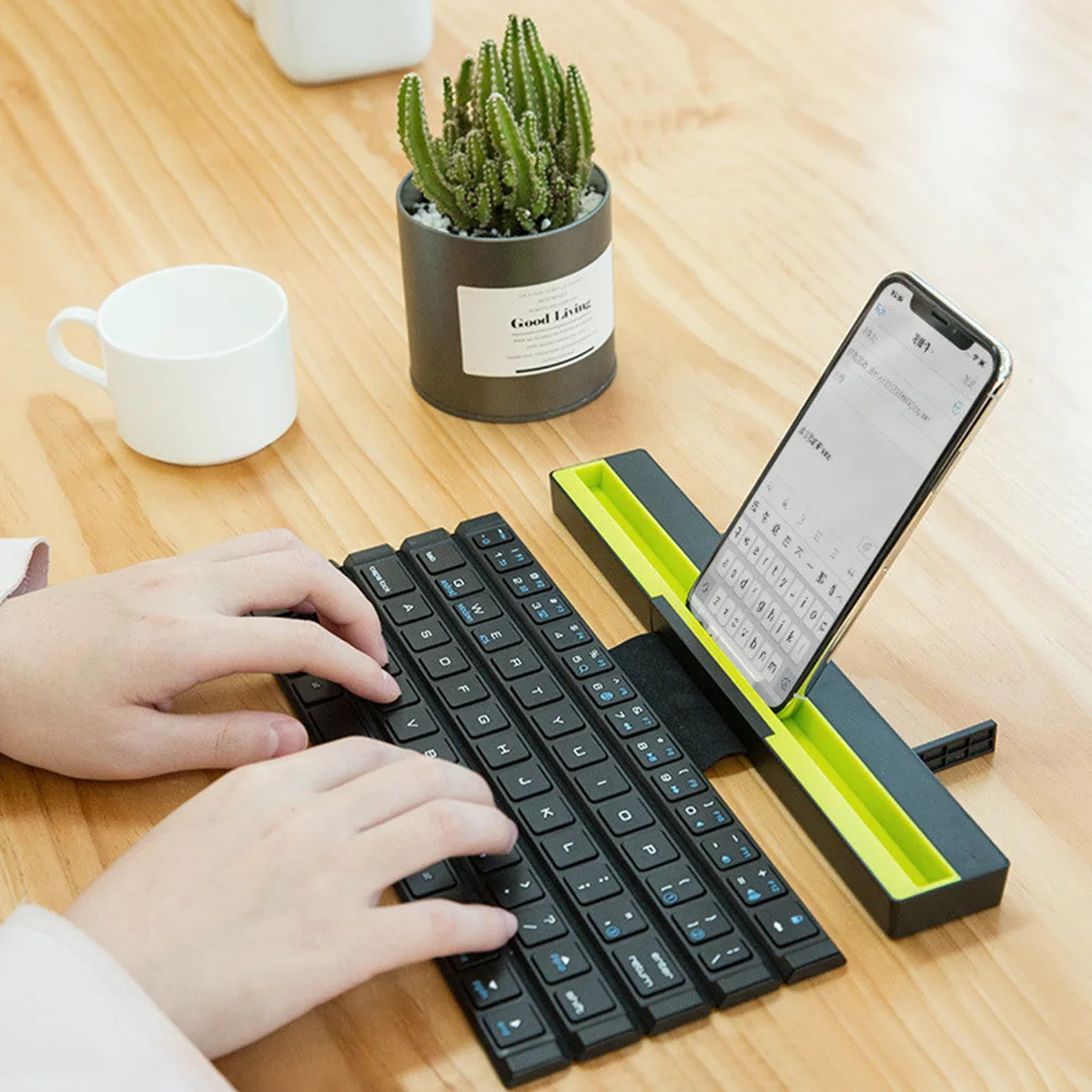 

Keyboard Universal Portable Quick Response With Holder Wireless Power Saving Bluetooth Roll Up Sensitive