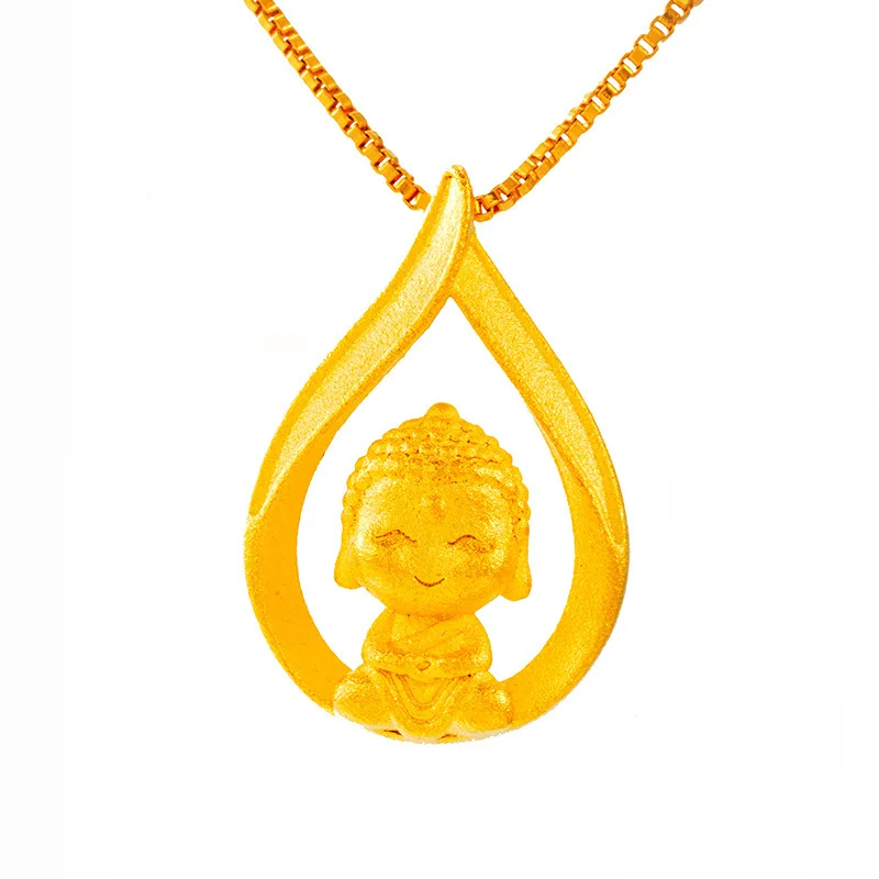 

Pendant Necklaces for Women Water Drop Buddha Necklace 24K Gold Plated Women Necklaces Holiday Daily Engagement New Jewelry