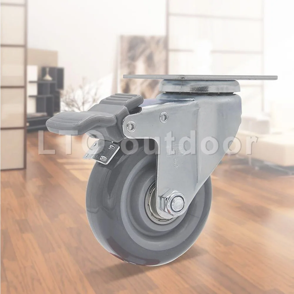 

2PCS Heavy Duty PU Swivel Caster Wheels Silent Caster For Furniture Wheel Carts Workbench Industrial Equipment(2.5/3/4inch)