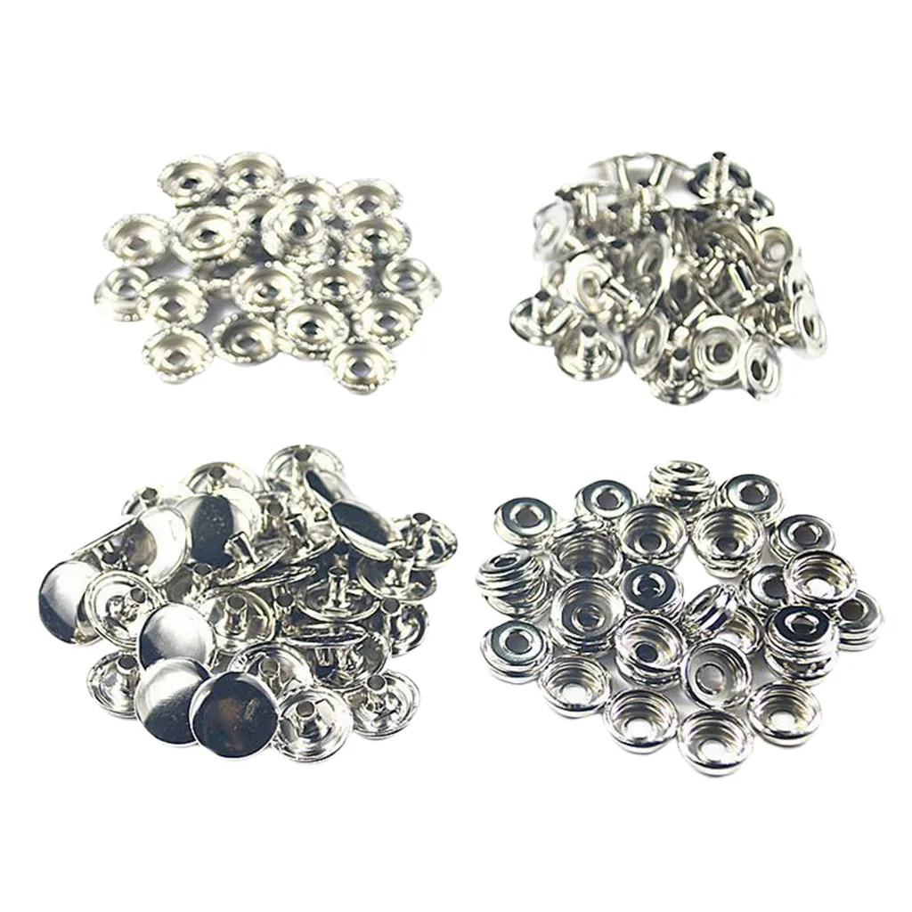 50 наборов сверхпрочных застежек 15 мм старинные металлические заклепки для