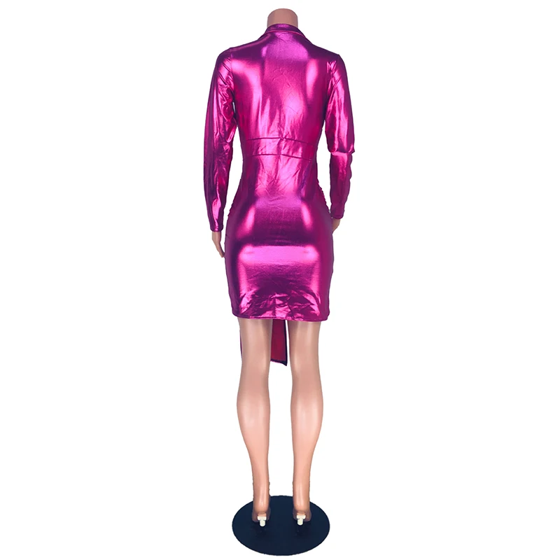 

Women Mini Dress Deep V Neck Sexy Wrap Long Sleeve Ruched Bodycon Package Hip Dress Party Clubwear High Waist Solid Club Dresses