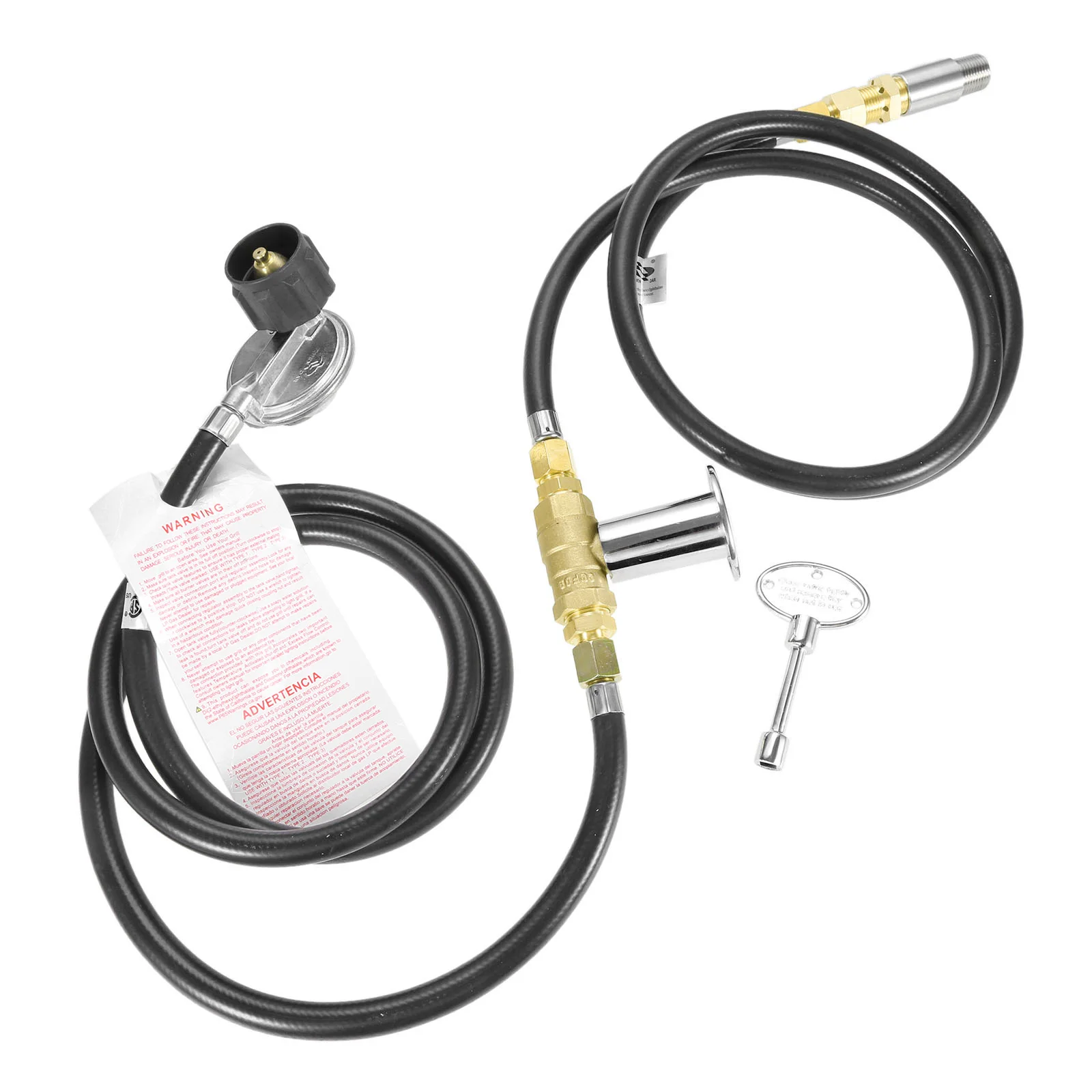 Propane Gas Fire Pit Valve Control System Kit Hose Assembly Parts for BTU Less Than 150,000 With Low Pressure Propane System