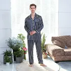 KANCOOLD, Мужская пижама с длинными рукавами, большой размер, в полоску, с принтом, Пижамный костюм, импортные, домашние, мужские, мягкие, удобные, атласные, ночные рубашки, наборы, Jul