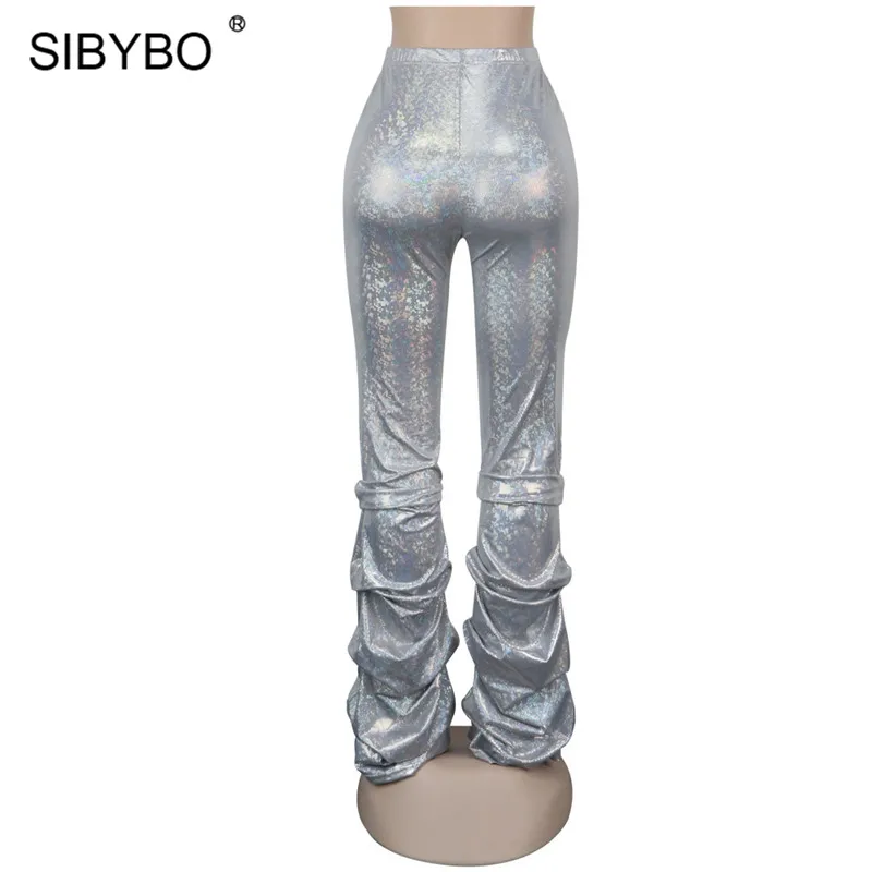 SIBYBO/разноцветные брюки с высокой талией и принтом в горошек; женские плиссированные ботинки; повседневные осенние женские брюки; уличная одежда в стиле хип-хоп; женские брюки