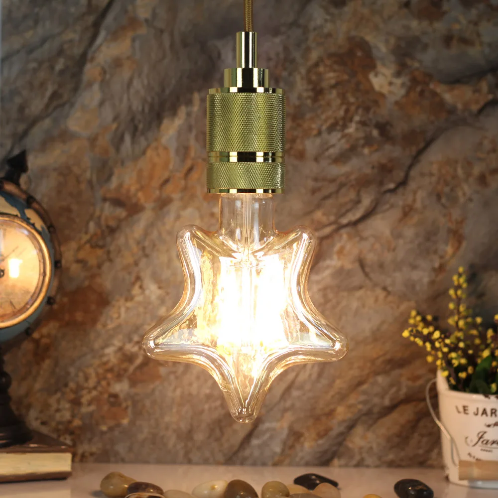 В форме сердца светодиодная лампа Эдисона в звезды 220/240 4 Вт E27 нить виде клетки