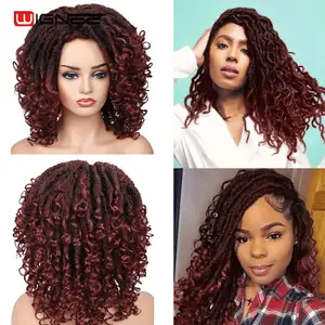 Wignee Short Burgundy Synthetic Wigs Braiding Crochet Twist For Black Women Faux locs Dreadlock Dreads Fiber American Hair Wig Wignee Short Burgundy Synthetic Wigs Braiding Crochet Twist For Black Women Faux locs Dreadlock Dreads Fiber American Hair Wig