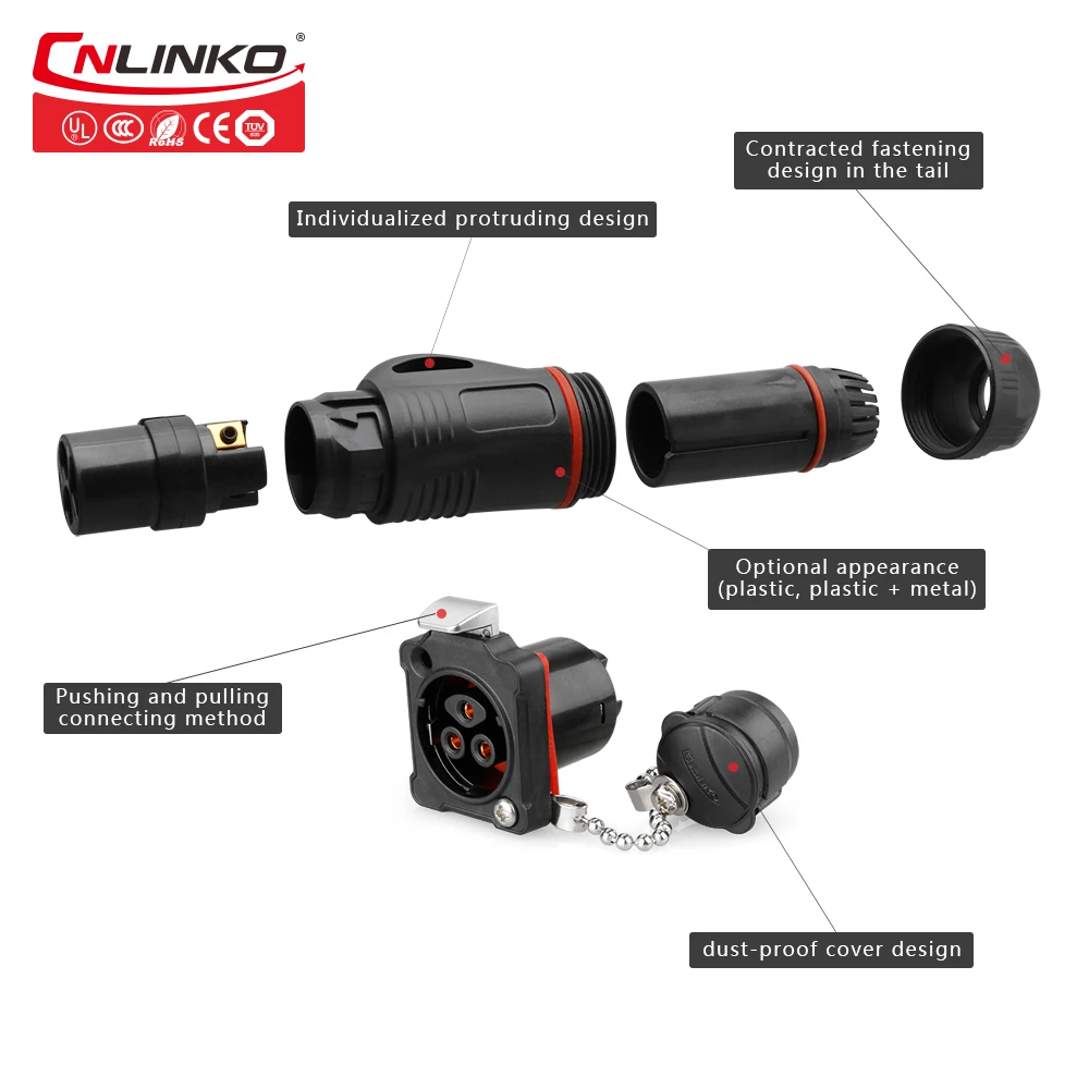 Новинка Linko 3-контактный круглый проводной разъем водонепроницаемый IP67 M24 кабель