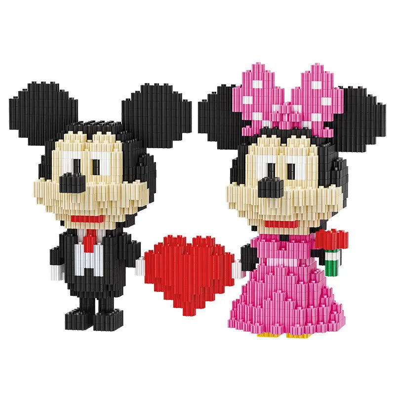 

803pcs+ Micro Diamond Building Blocks Anime Cartoon Mickey&Minnie Kawaii Mouse Model Educational Bricks Toys for Children Gifts