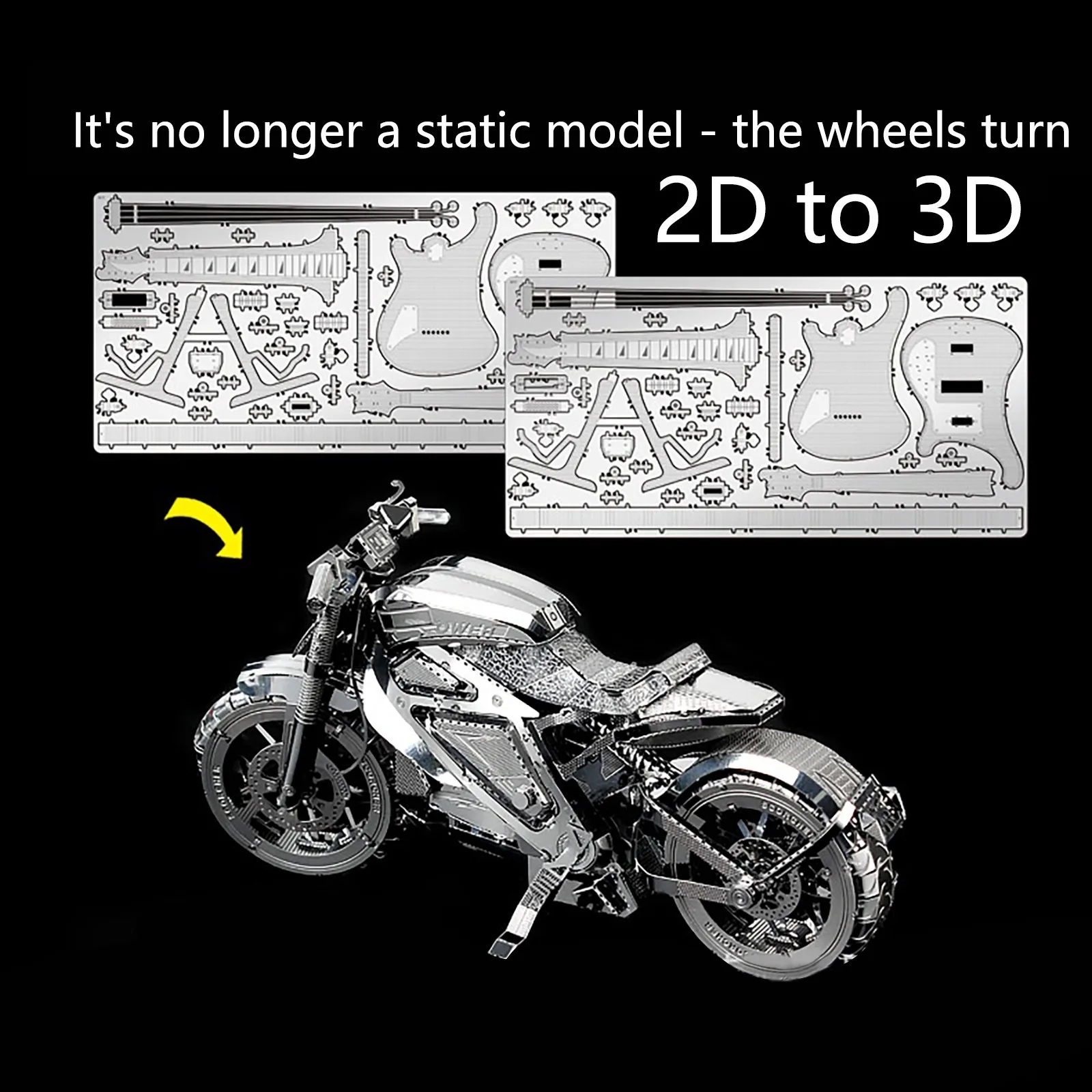 

HIINST 3D Metal Motorcycle Model Assembly Model DIY Jigsaw Puzzle Motorcycle Model Desktop Decoration Adult Game