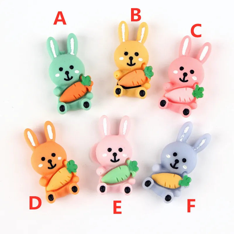 Кавайные кабошоны из смолы милые животные кролик глина бусины орнамент зажим для