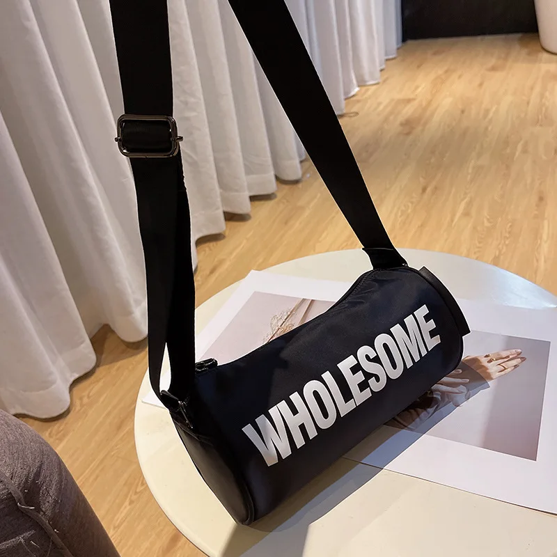 

Women Fashionable Shoulder Bags New Female Barrel-shaped Crossbody Messenger Bag Handbag Single Wide Shoulder Strap Sport Bag