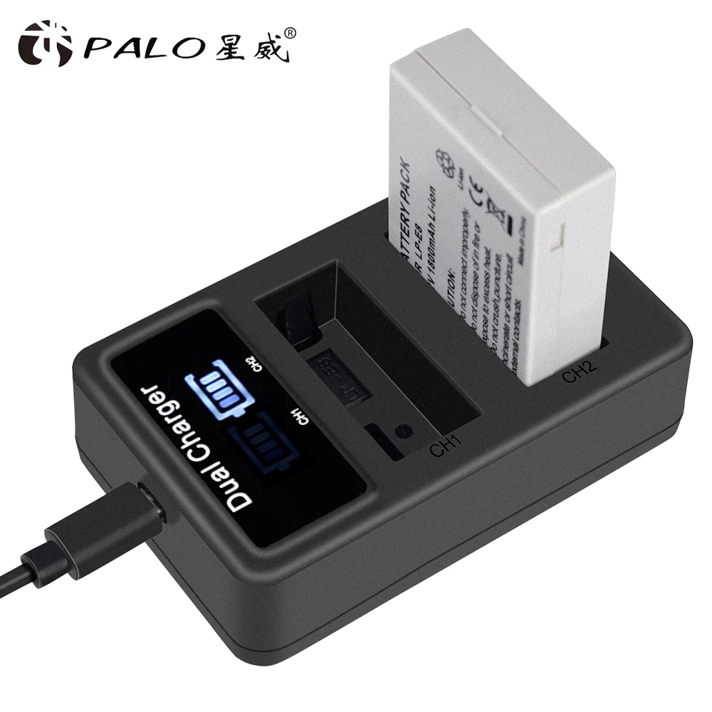 PALO 2 шт. LP-E8 LPE8 батарея для камеры+ lp e8 зарядное устройство lcd Смарт USB Цифровое зарядное устройство для canon EOS 550D 600D 650D 700D X4 X5 X6i T2
