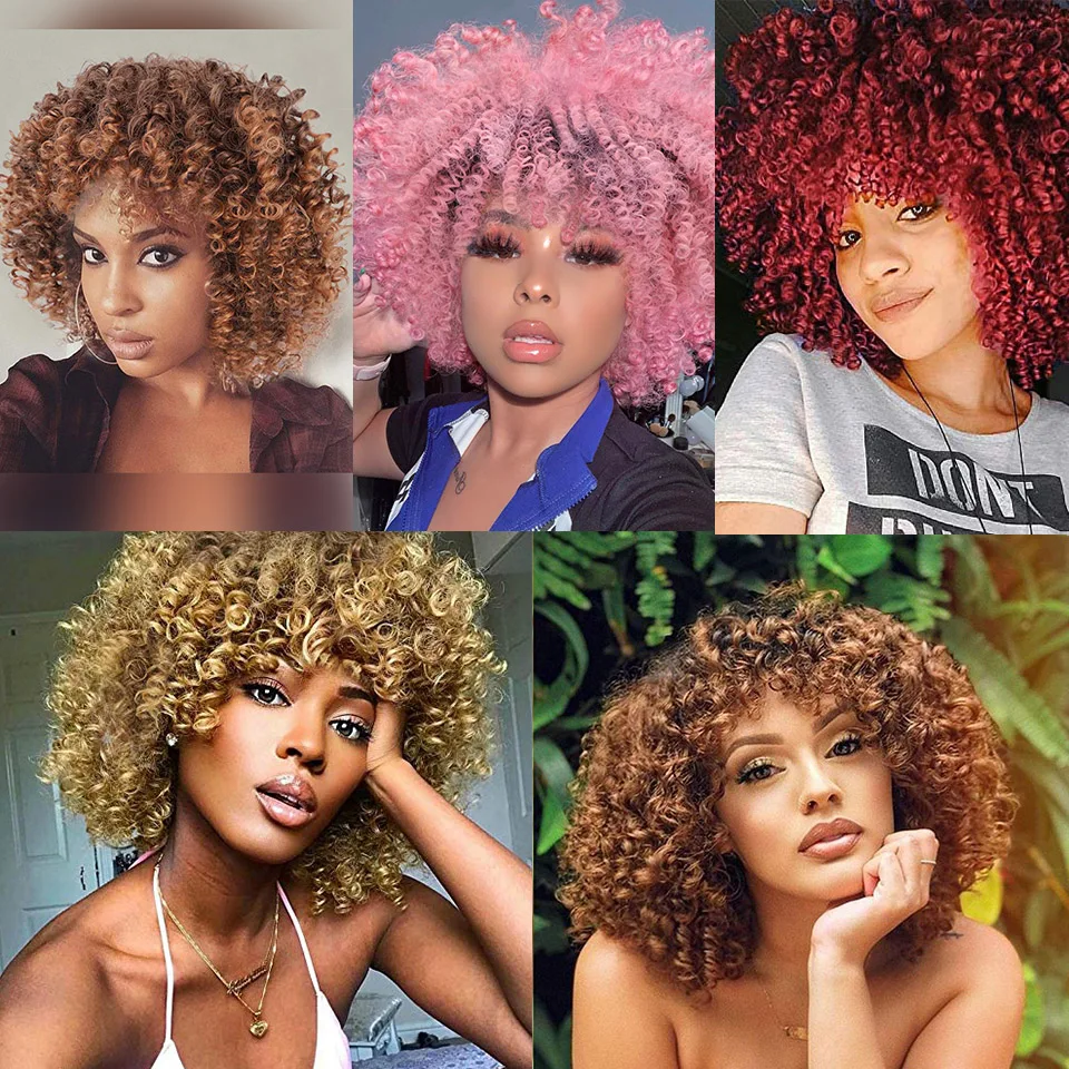 Парик I's a wig афро кудрявый парик смешанные коричневые и светлые синтетические