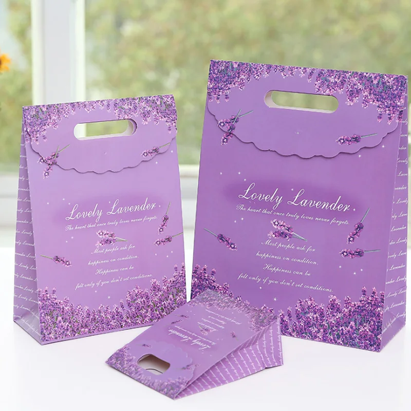 10 шт./лот лавандовый клей Фиолетовый Подарочный пакет бумажный для хранения
