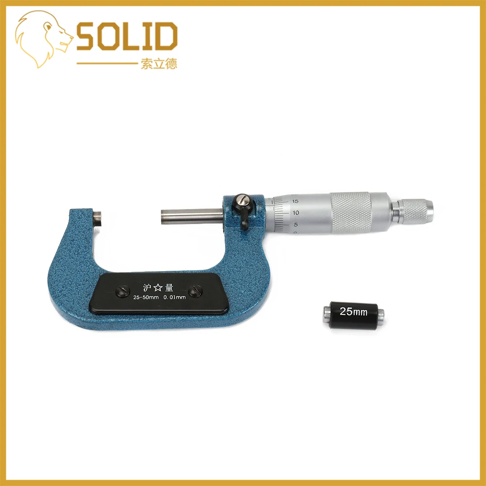 

Micrometer 25-50mm/0.01mm Micrometer Carbon Steel Measure Tools Outside External Metric Gauge Micrometer Machinist Measuring