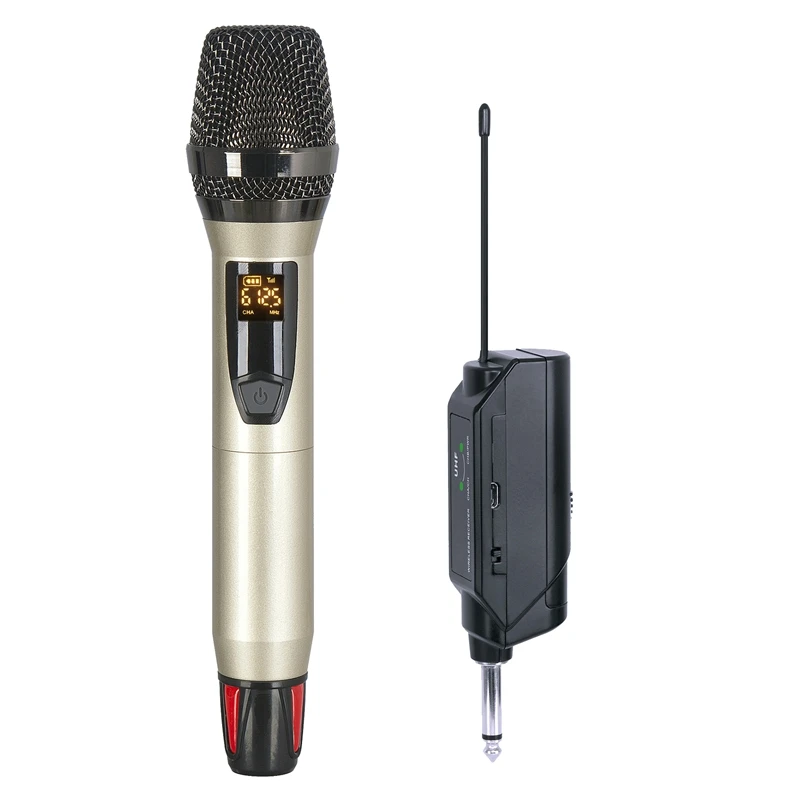 

Беспроводной микрофон с зарядным приемником, ручной микрофон для караоке, пения, диджея, речи для вечеринки, 200 фута