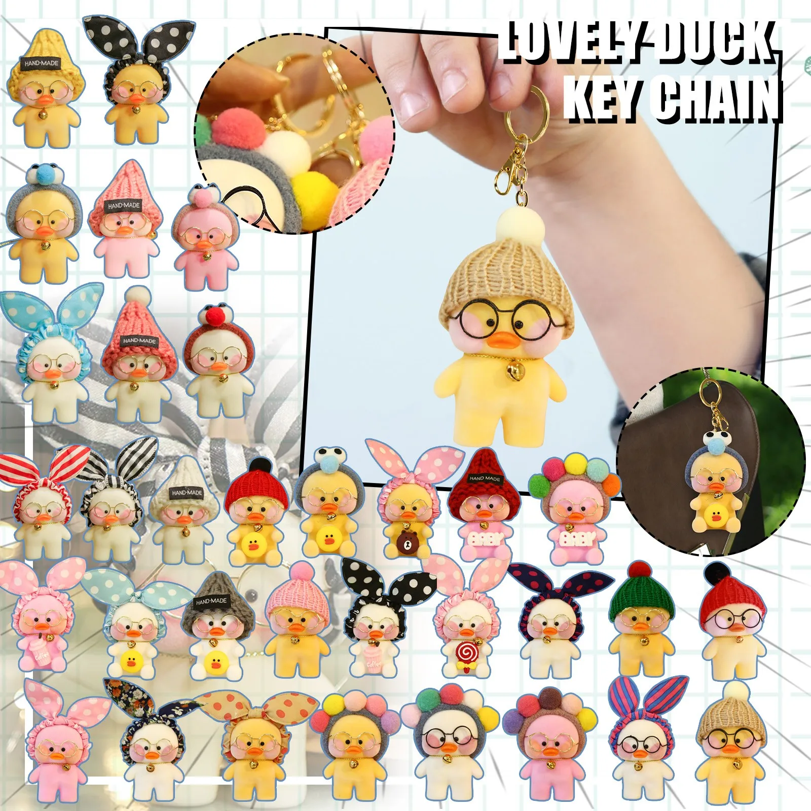Lovely 10cm Wearing Yellow Dolls Stuffed Plush Toy Small Duck Pendant Keychain Birthday Gift Toys For Children Room Decor |