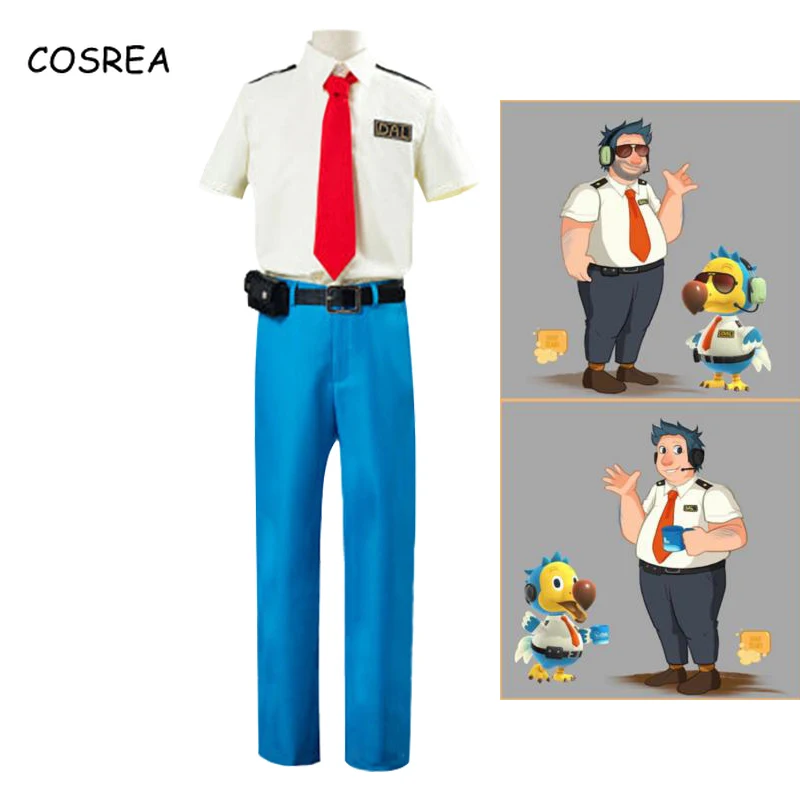 

Anime Animal Crossing Cosplay Orville Wilbur Costume Adult Men Women Dodo Airlines Pilot Uniform Outfit Halloween Carnival Party