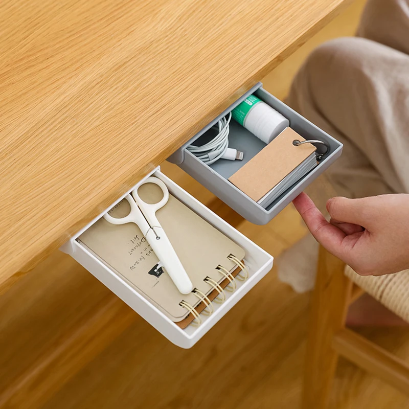 Самоклеющиеся под стол ящик Органайзер для макияжа настольная коробка хранения