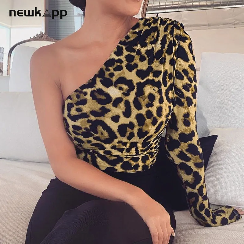 Новый боди на одно плечо сексуальные с леопардовым и змеиным принтом короткий