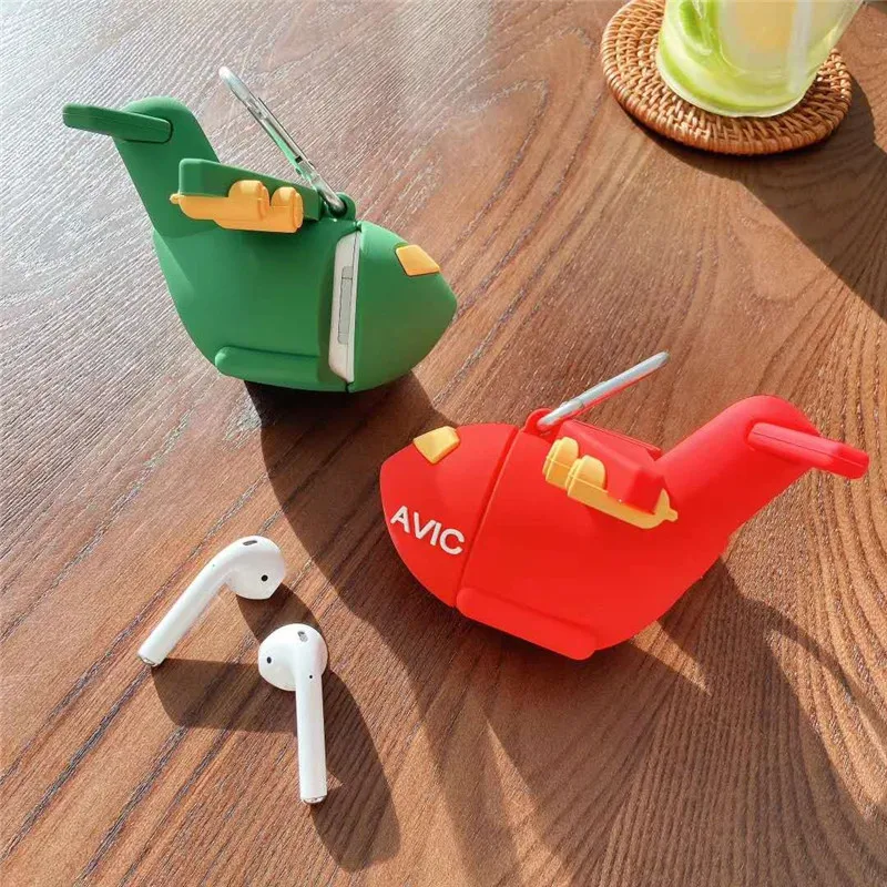 

Luxury Cover For Apple Airpods Cute Cartoon Airplane Silicone Headset Cover For Airpods 2 Case Accessories with Keychain Funda