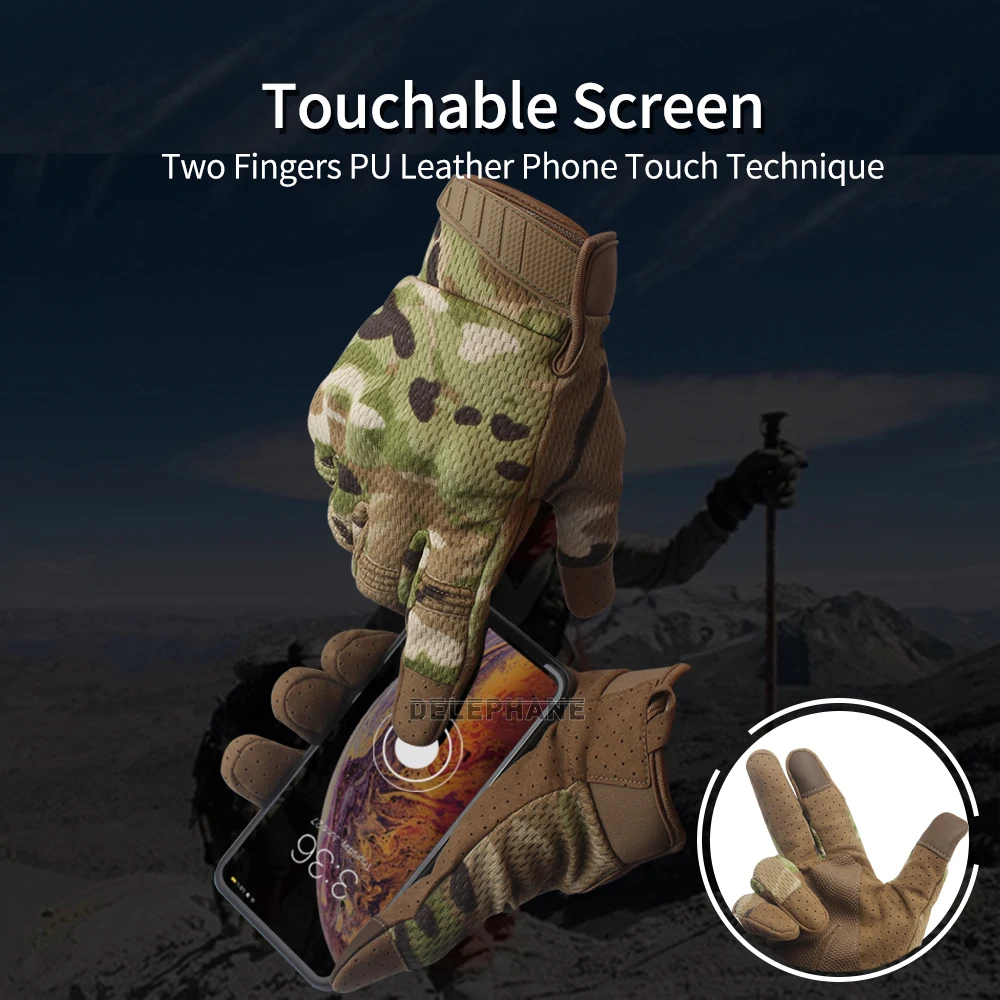 Зимние мужские тактические перчатки Регулируемые для сенсорного экрана женские