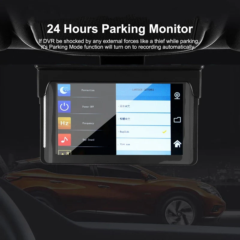 7 дюймов Dash Cam Пресс Экран Видеорегистраторы для автомобилей Камера Dashcam Full HD 1080P