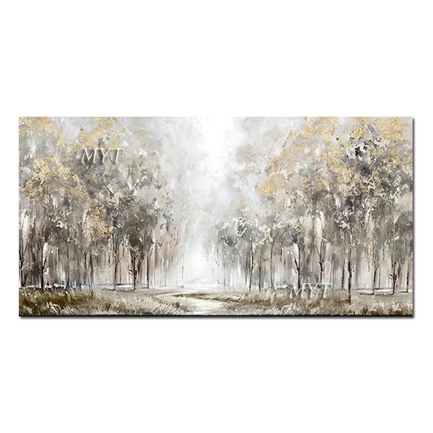 

Forest Scenery Hand-painted Birches Tree Oil Painting Wall Hanging Decoration Canvas Wall Art High Quality Canvas Picture