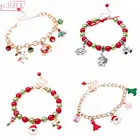 Рождественский браслет CHZLL, ювелирные изделия, милый Санта-Клаус для женщин, Рождественский Декор для украшения дома, рождественские украшения, рождественские украшения