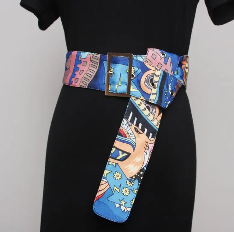 

Женский тканевый пояс, широкий пояс с принтом, для подиума, R1682