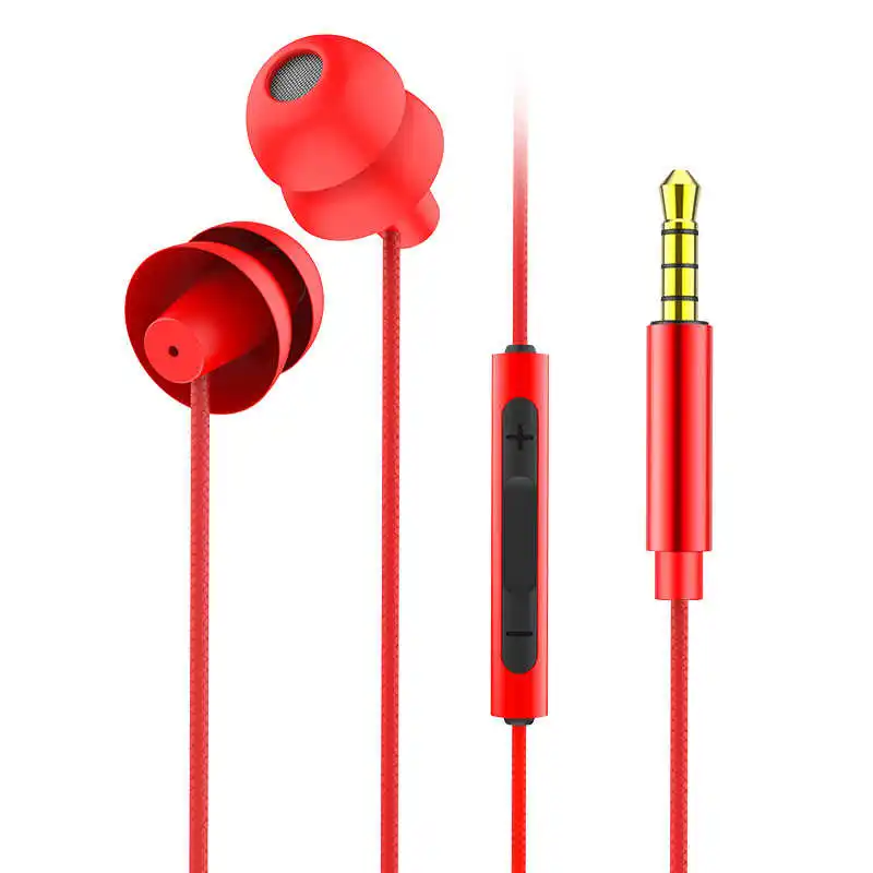 

3.5mm Sleeping Earphone Soft Silicone Wired Headset With Microphone N Ear Deep Bass Stereo Earbuds W/Mic For Iphone Samsung