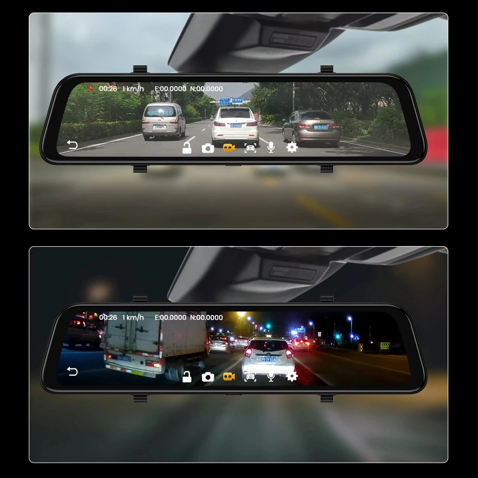 12 ''дюйма Автомобильный Зеркало заднего вида авто Регистраторы