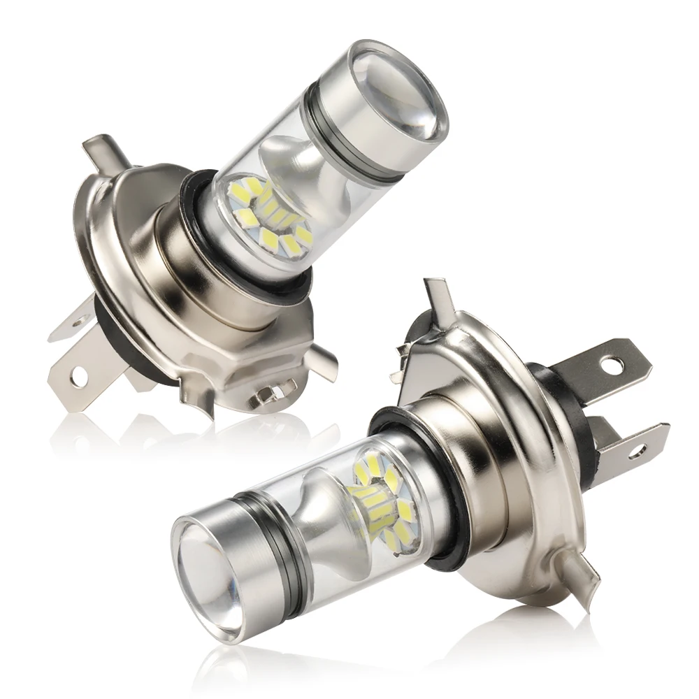 2 шт. 100 Вт H4 светодиодный фар Bulb1800LM автомобилей COB преобразования фары лампы 12V 6000