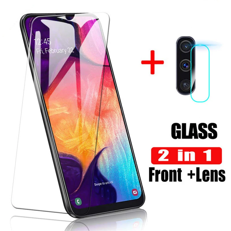 2 в 1 камера закаленное стекло для samsung Galaxy A50 протектор экрана A10 A20 A30 A40 A70 защитная