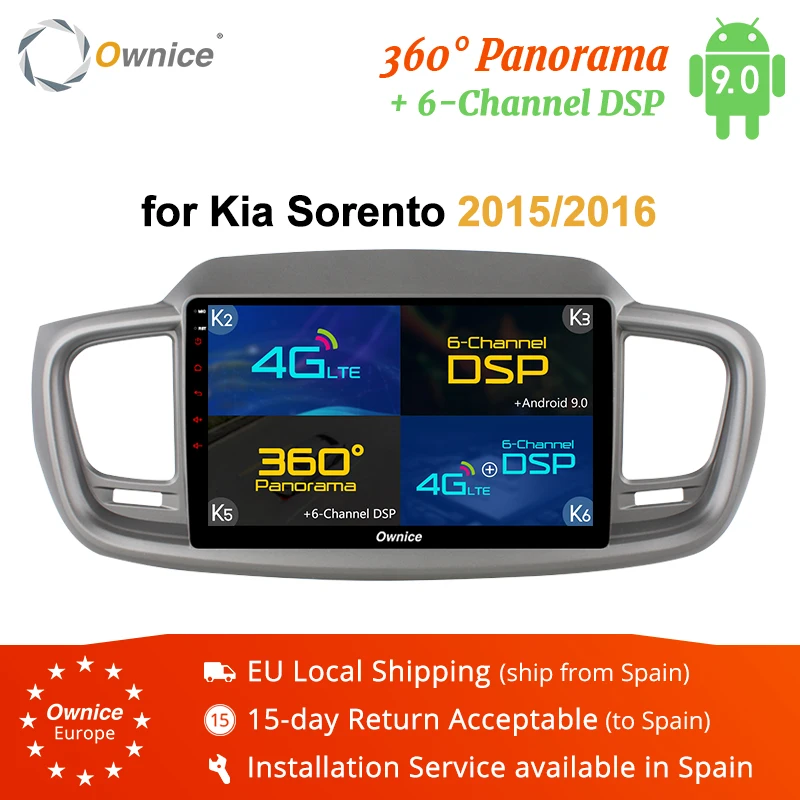 Ownice K1 K2 K3 K5 K6 Восьмиядерный Android 9,0 Автомобильный DVD радио плеер gps Navi для Kia Sorento стерео 4G 360 панорама DSP