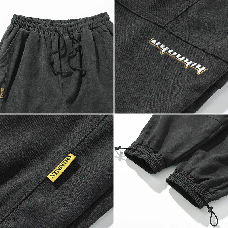 

Firmranch 2020 Spring/Autumn Casual Pants Men Strappy Rope Legging Splicing Slacks men Sweatpants Loose Youth Boys Sport Series