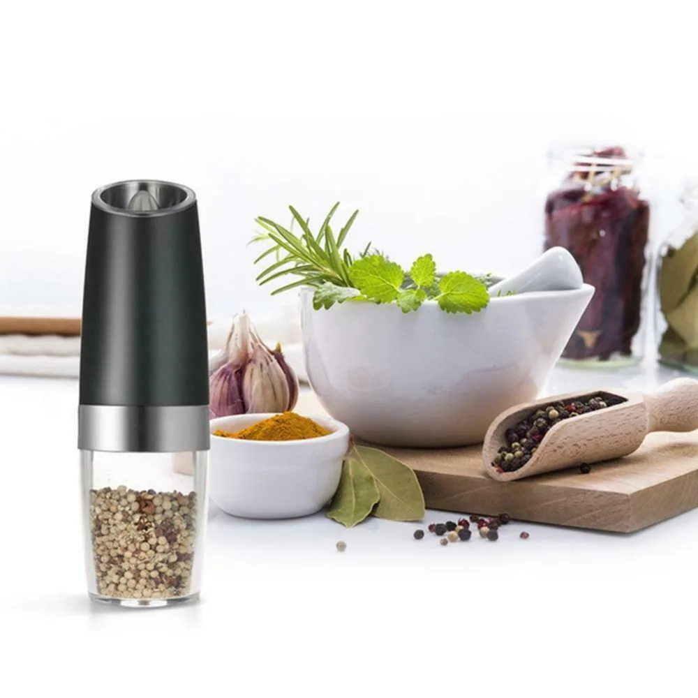 

Automatic Electric Pepper Grinder LED Light Salt Pepper Grinding Bottle Ceramic Kitchen Seasoning Grind Tools Salt Mills