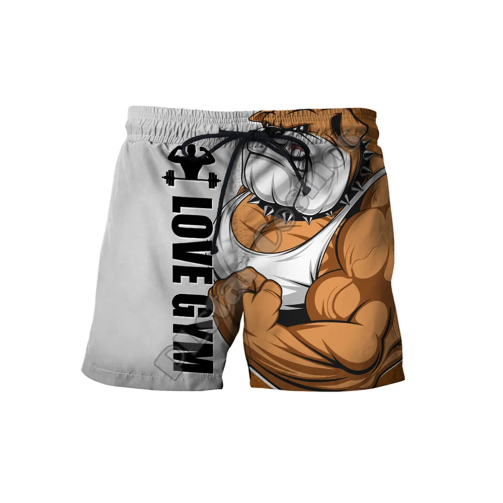 

PLstar Cosmos New summer Fashion Shorts Gym dog 3D Printed men for women streetwear Casual Cool Shorts