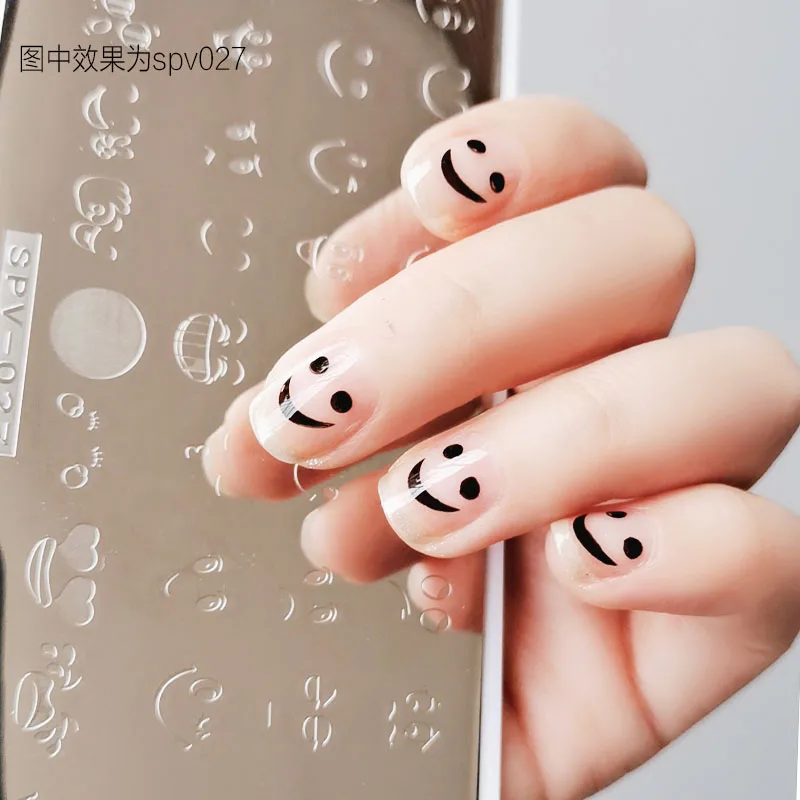 

XMQ пластины для штамповки ногтей стальной шаблон 6*12 см изображения шаблоны Smile