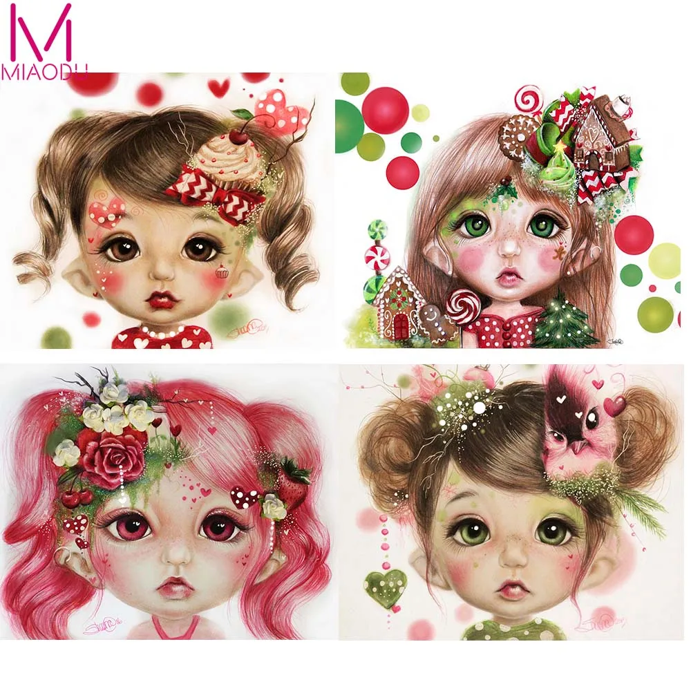 

Diamond Painting Full Square Cartoon Girl Cross Stitch 5D DIY Diamond Painting Kids Home Decor Gift Mosaic Rhinestone Decoration