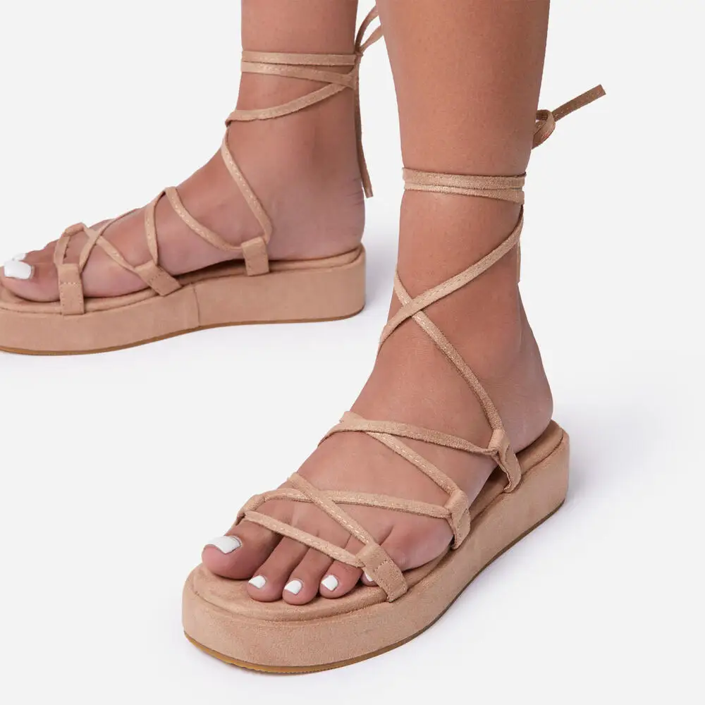 

Fashion Brand Vintage Sandals Female Summer Flats Shoes Women Open Toe Ankle Strap Lace Up Gladiator Sandals Fashion Brand Vinta