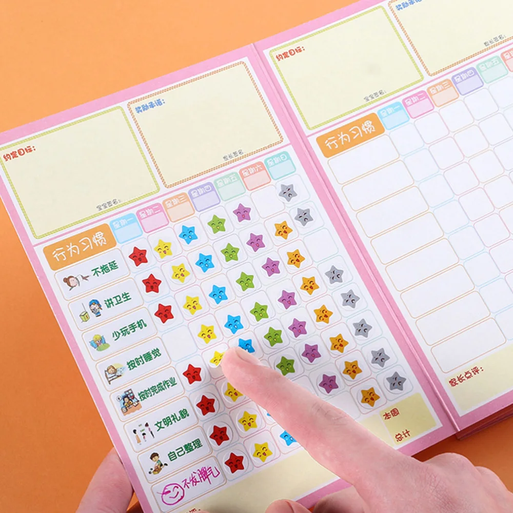 

3 Sheets Study Record Plan Reward Pastes Coated paper Stickers Children Stickers