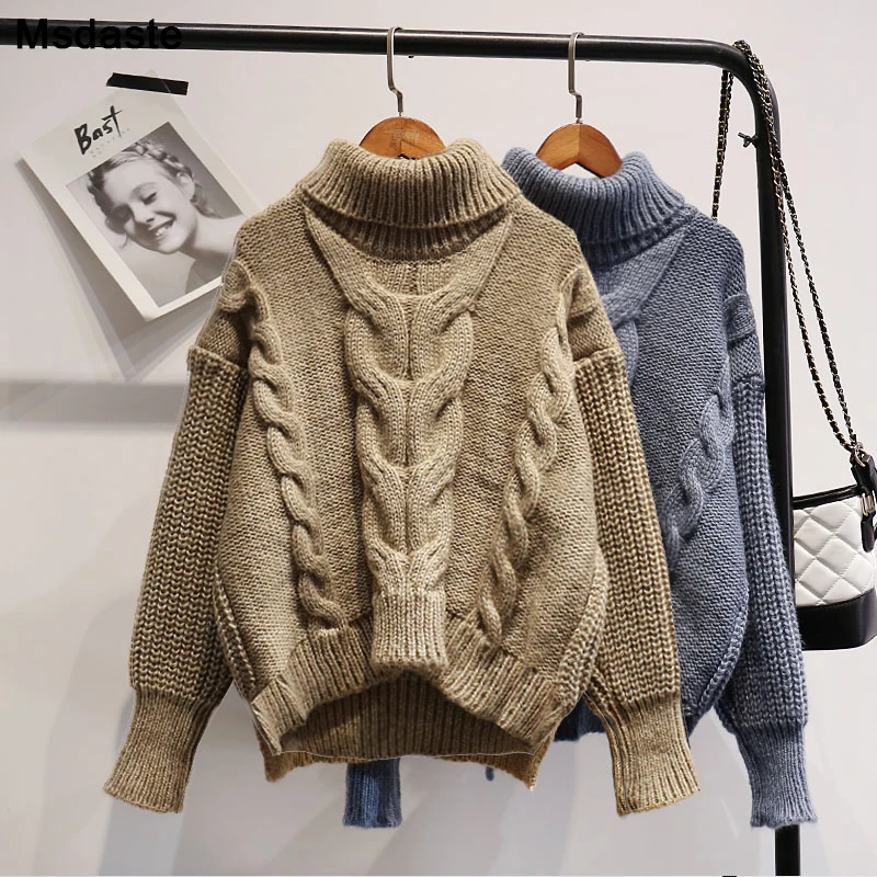 Женские свитера 2019 зимние женские вязаные топы повседневный вязаный свитер с