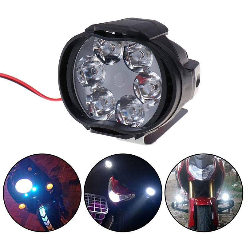 

1Pc 6-LED White Motorcycle Car Headlight Spot Light DRL Driving Fog Lamps