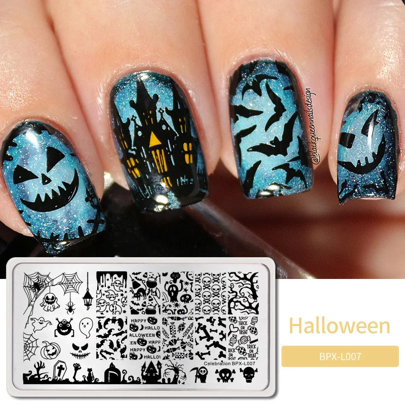 Halloween2 BORN PRETTY дизайн ногтей штамп штамповка шаблон цветок геометрии любовь DIY маникюр изображение пластины из нержавеющей стали дизайн ногтей трафарет - Цвет: Halloween2