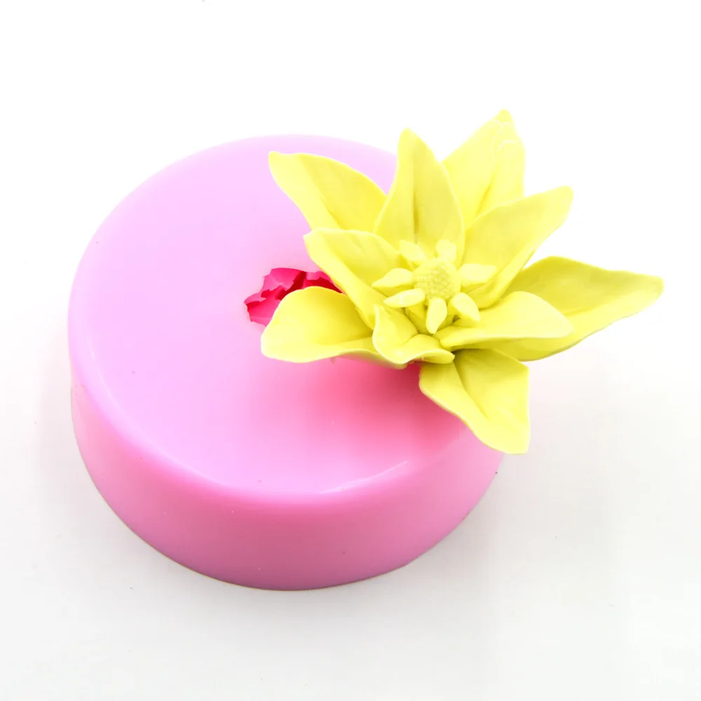 3D Цветочная форма для мыла силиконовая малого торта с мастикой в виде лилии