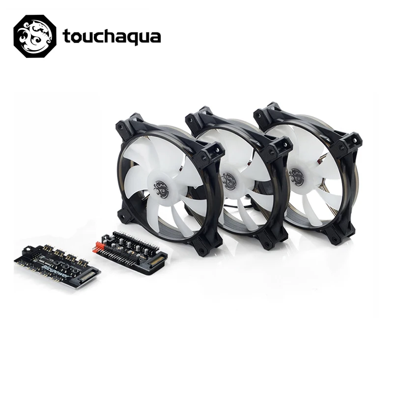 3 шт Bitspower Touchaqua 12 см Компьютерный Вентилятор 120x120x25 мм AURA 5V 3PIN RGB вентилятор 4PIN PWM